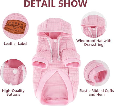 2 Pack Dog Hoodie Sweaters for Small Medium Dogs Warm Dog Clothes for Large Dogs Soft Waffle-Like Laminated Sweatshirt Bulldog (Pink+Purple, 3XL (Back: 29.5",Chest: 36.5", Neck: 27"))