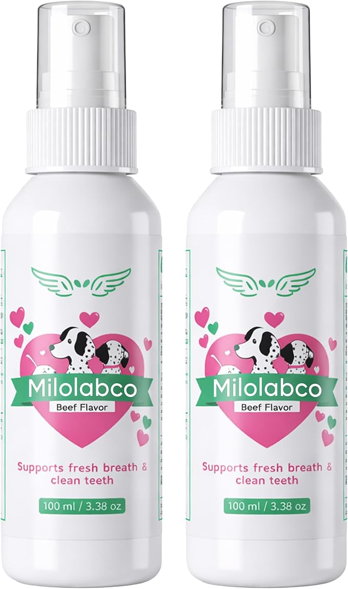 Milolabco Advanced Dental Spray, Natural Source of Minerals that Helps Minimize Tartar Buildup, Freshens Breath, for Healthy Balance of Oral, Milolabco Dog Dental Spray, Supports Oralhygiene, 100ml