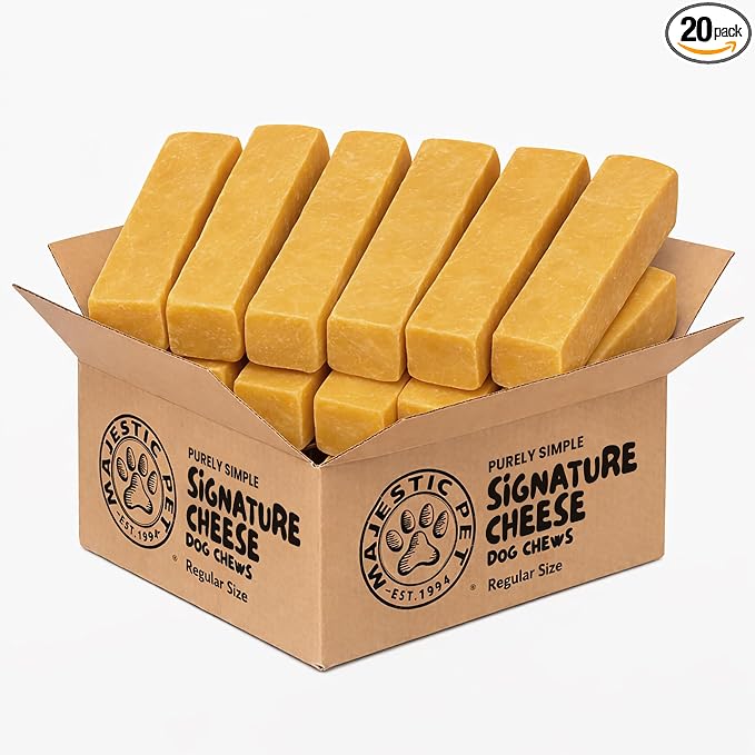 Majestic Pet Himalayan All-Natural Cheese Dog Chews - Long Lasting Dental Chew for Dogs - Healthy Pet Treats with Beneficial Ingredients (Dental & Bone Support, Regular, 20 Pack)