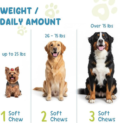 Calming Chews for Dog, Helps Support Relaxation & Stress Relief for Separation, Thunder & Travel, with Melatonin, Natural Soft & Tasty Chews, 90 Count