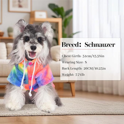 Dog Hoodie Tie Dye Dog Sweatshirt Chic Winter Clothes Ultra-Soft Warm Sweaters for Small Medium Dogs Fashion Pet Clothes for Dogs (Multicolor, XL (Back: 16.92",Chest: 21.65", Neck: 18.89"))