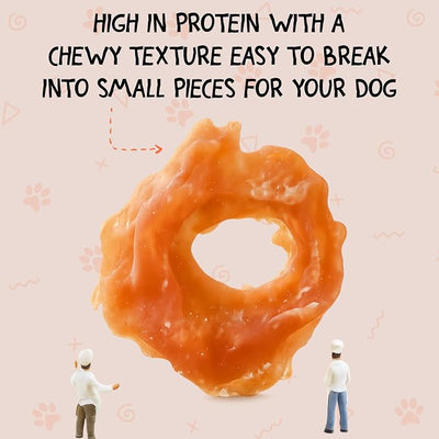 Annika Chicken Rings Dog Treats – Natural Chicken Jerky Chews, Rawhide-Free Healthy Training Treats for Small, Medium & Large Dogs, High Protein Snacks for Hip & Joint Support, 11.6 oz