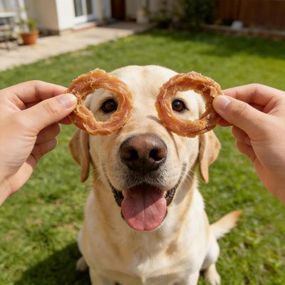 Jungle Calling Chicken Rings Dog Treats for Small Medium Large Dogs, Slow Roasted Chicken Jerky, Rawhide Free Dog Chews, High Protein Training Treats, Hip and Joint Health with Glucosamine, 10.6 oz