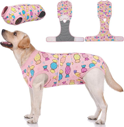 Kuoser Dog Surgery Suit Female Spay, Dog Recovery Suit Male Neuter, Pet Clothes Onesie for Surgery Anti Licking Abdominal Wounds Puppy Surgical Recovery Bodysuit Shirt, Substitute E-Collar & Cone