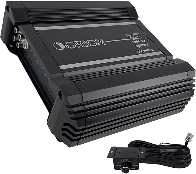 Orion XTR Series XTR1000.1D High Power Monoblock Class D Car Amplifier - 1000W RMS, 1-Ohm Stable, Low-Pass Crossover, Bass Boost Control, MOSFET Power Supply, Bass Knob Included, Made in Korea