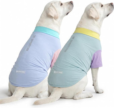 Spark Paws Sunblock Dog T-Shirt, SPF30 Protection, Lightweight Breathable Quick Dry for Dogs with Sensitive Skin - Breeze & Sorbet (Set of 2) - Size 3XL