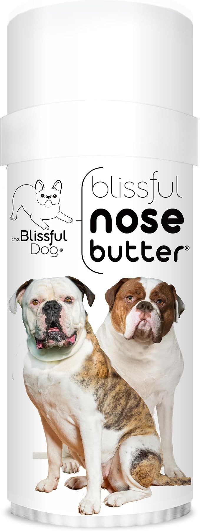 The Blissful Dog American Bulldog Nose Butter, Versatile Dog Nose Balm for Dry Nose, Handcrafted Nose Moisturizer, Easy-to-Apply Dog Essentials, Unscented, 2.25 oz.