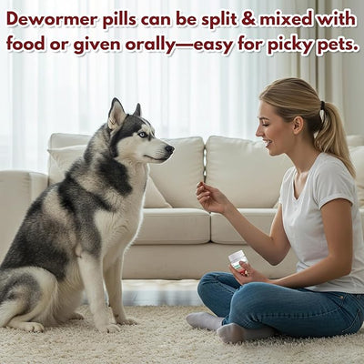 Dog Dewormer with Fenbendazole for Dogs, Broad-Spectrum, Safe for Puppies 6 Weeks & Older, 100 Tablets