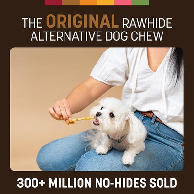 Earth Animal No Hide Stix - Long Lasting Rawhide Free Small Dog Chews Sticks, Venison - 20 Count Value Pack