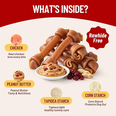 PETPHABET Dog Treats Peanut Butter Bones, 2.5 inch Rawhide Free Chews 25 Count, Digestible Chewing Snacks for Small Puppy Dogs, Natural Healthy Snacks for Training Rewards, 18.5 oz