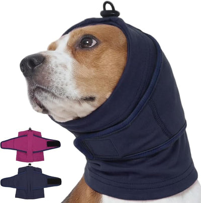 Nanaki Dog Ear Muffs for Fireworks & Thunderstorm, Soft Dog Ear Covers for Bath Grooming, Head Wrap for Ear Hematoma for Vet Visit, Adjustable Quiet Ears for Dogs Noise Protection for Vacuum, Blue L