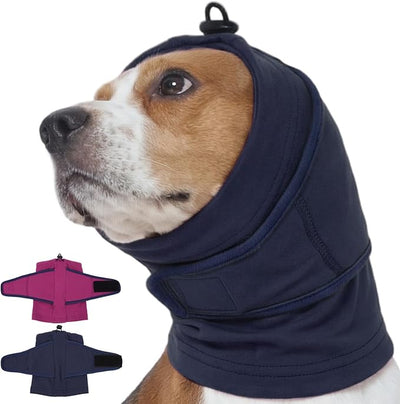 Nanaki Dog Calming Hoodie for Noise Protection, Firework, Thunderstorm, No Shake Ear Wraps for Dogs Anxiety Relief for Separation, Vet Visit, Dog Head Wrap for Ear Hematoma Prevent Scratching, Blue,S
