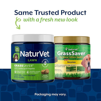 NaturVet – GrassSaver Supplement for Dogs – Healthy Supplement to Help Rid Your Lawn of Yellow Spots – Synergistic Combination of B-Complex Vitamins & Amino Acids – 120 Soft Chews