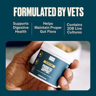 Nom Nom Dog Full Spectrum Probiotic Support Prebiotic Fiber and Inulin Powder Blend - Probiotic for Digestive, Immune, and Dog Allergy Health Preferences