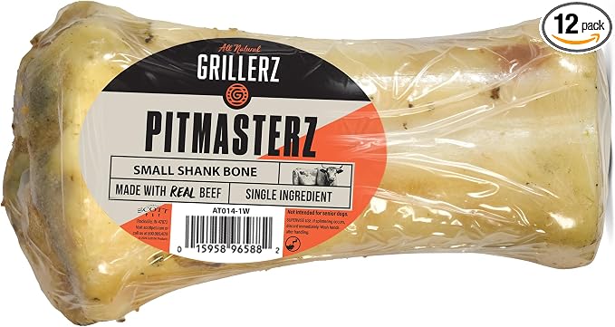 Grillerz Small Beef Shank Bone, 1 Count, Beef Bones for Dogs, Rawhide Free, Dog Chew for Healthy Teeth & Gums, High Protein, Easy to Digest, Long Lasting, Natural Treats for All Breeds