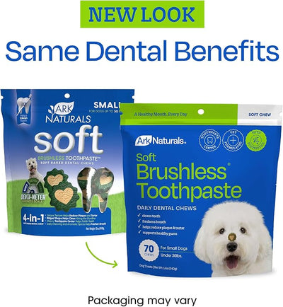 Ark Naturals Soft Brushless Toothpaste, Dog Dental Chews for Small Breeds, Freshens Breath, Unique Texture Helps Reduce Plaque & Tartar, 12oz, 1 Pack