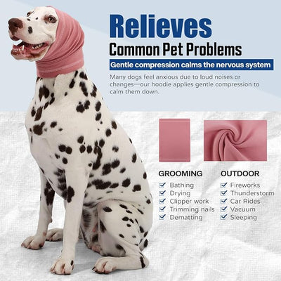 Dog Calming Hoodie Quiet Head Cover Sleeves Anxiety Relief/Noise Protection - Grooming - Thunder - Fireworks