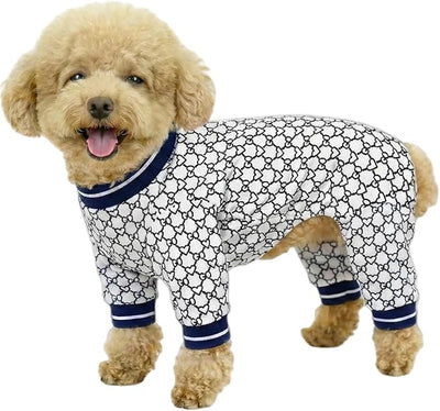 Dog Onesie & Pajamas for Small Medium Dogs, Ultra-Premium Pjs S | Vet-Approved Hypoallergenic 100% Organic Cotton, Soft Breathable & Won't Overheat, Gentler on Skin, Size S Pet: 4-6lbs