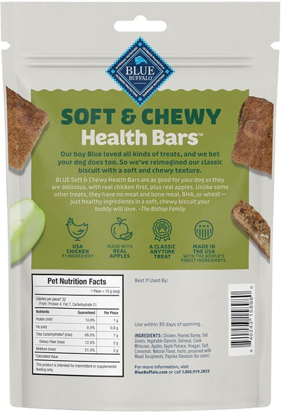 Blue Buffalo Soft & Chewy Health Bars, Baked with Real Chicken & Apples, Natural Dog Treats Mineral Enhanced for Flavor, 9 oz. Bag (Pack of 2)