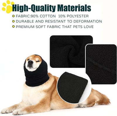 Dog Calming Hoodie Quiet Head Cover Sleeves Double Layer Thickened Dog Ear Muffs Noise Protection,Dog Hematoma Ear Wrap, Dog Headband for Anxiety Relief for Bath, Thunderstorms