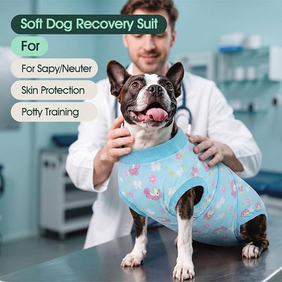 Kuoser Dog Surgery Recovery Suit, Soft Breathable Dog Recovery Suit for Female Spay Male Nueuter, Anti Licking Puppy Onesie Pet Surgical Suit for Dogs Abdominal Wounds Skin Disease, Unicorn XS