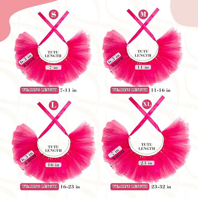 2 Pcs Dog Crown Headband Dog Tutu Dress Set Crystal Rhinestone Tiara Crown Tutu Skirt Pet Dress Costume for Puppy Birthday Party Wedding Photo Prop Costume(Large,Rose Red)