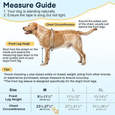 BARKLESS Dog Surgery Recovery Suit for Front Leg, Breathable & Soft Dog Long Front Leg Sleeve Shirt to Stop Licking, Adjustable|Comfortable Male Female Wound Cover, Pet Cone Alternative (Black, M)