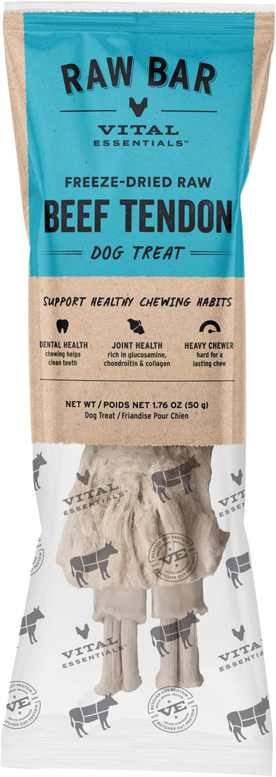 Vital Essentials Freeze-Dried Raw Beef Tendon Dog Treat & Long-Lasting Natural Chew, 1-Pack | Single Ingredient Dog Treat for Aggressive Chewers | Made in USA