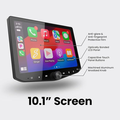 Stinger 10.1" Certified Wireless Car Play Android Auto, Touchscreen Stereo for Wrangler JL (18-23)/Gladiator JT (20-23) Complete Radio System, Off Road Gauges Designed in USA HEIGH10+