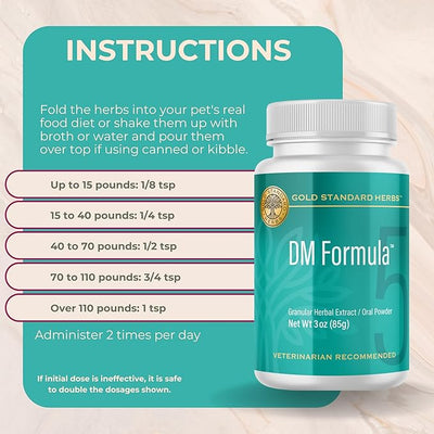 DM Formula Degenerative Myelopathy Relief for Dogs by Gold Standard Herbs, All Natural Granular Herbal Extract, 85 gram Powder