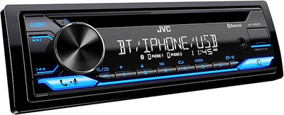 JVC KD-SR87BT Single DIN Car Stereo with CD Player & Bluetooth, 200W Digital Stereo Receiver, Dual Phone Connection, 13-Band EQ, AM/FM Radio, 1.5A USB & AUX, High Contrast LCD, Spotify Control