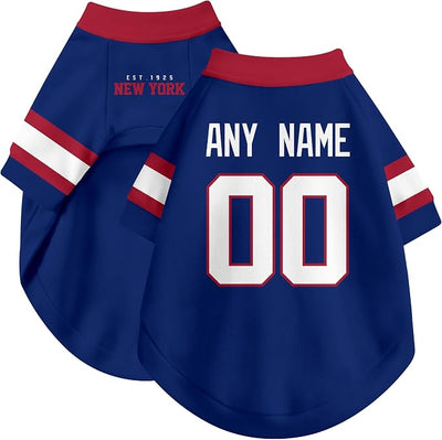 New York Dog Clothes Jersey Style Personalized Pet T Shirt with Custom Name Number for Small Medium Large Dogs