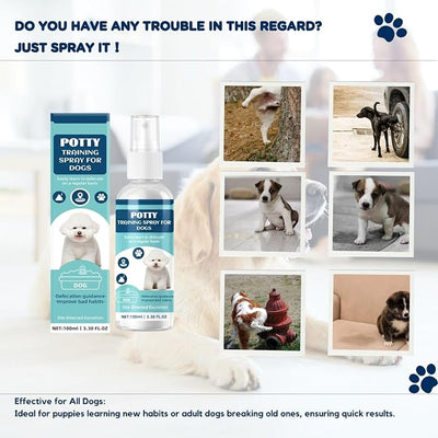 Advanced Potty Training Spray for Dogs & Puppies - Long-Lasting Pheromone Attractant - Housebreaking Aid for Artificial Grass, Pee Pads & Outdoor Lawns - Puppy Essentials,100ML