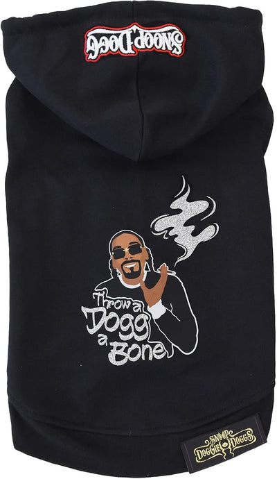 Snoop Doggie Doggs Deluxe Pet Hoodie, Throw a Dogg a Bone, Medium