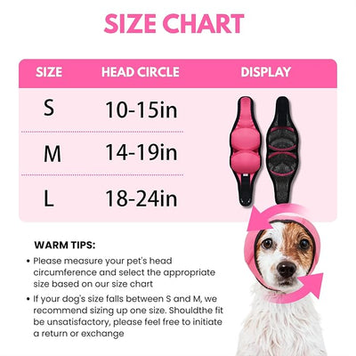 Waterproof Ear Covers for Bath & No Flap Ear Wraps for Dogs,Dog Ear Muffs Noise Protection for Hearing,No Shake Head Wraps Anxiety Relief Calming Hoodie for Hematoma,Grooming(Pink,M)