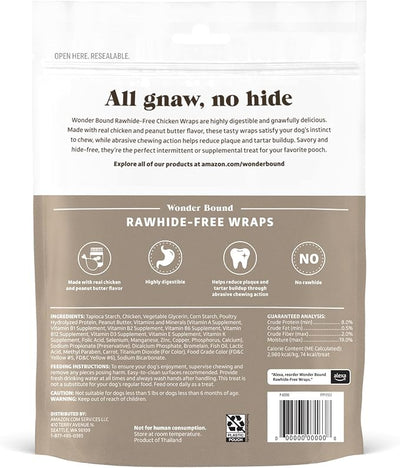 Wonder Bound Chicken Wrapped Medium Sticks, Peanut Butter Flavor - 8 Count - Rawhide-Free Dog Treats, Dental Health Chews for Plaque & Tartar Control, Easy to Digest, Long-Lasting