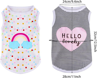 choyaxo 4pcs Dog Shirts Sleeveless Printed Pet Vest for Chiuahaha Small Medium Dogs Spring Summer