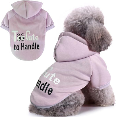 Jecikelon Print Dog Hoodies for Small Dogs, Soft Fleece Puppy Clothes for Pet Cat, Warm Winter Outfits Cold Weather Coats, Cute Sweatshirt Puppies Costume (Light Purple, Small)
