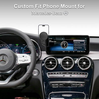 Car Phone Holder for Mercedes-Benz 2020-2022 GLC & 2019-2021 C-Class & 2020-2022 V-Class, 10.25-Inch Center Screen, Strong Magnet, OEM-Style, No View Obstruction Phone Mount Compatible with MagSafe