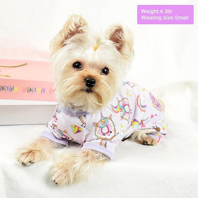 Dog Pajamas Pjs Soft Stretchy Dog Clothes for Small Dogs Girl Boy Medium Size Dogs Spring Summer Puppy Clothes Doggie Onesies Cat Pet Jammies Outfit