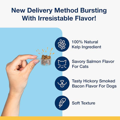 ProDen PlaqueOff Scoopables: Salmon-Flavored Dental Bites for Cats - Natural Kelp Formula for Plaque & Tartar Control, Freshens Breath- 45 Scoops