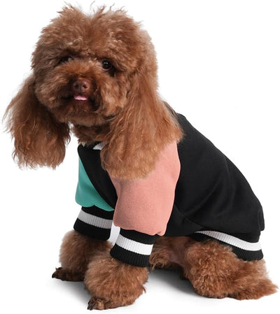 Cute Dog Sweater - Stretchy Dog Pullover Sweatshirt,Soft and Warm Winter Clothes for Boy & Girl Dogs,Suitable for Puppies & Adult Dogs (Black+Blue+Orange, Medium)