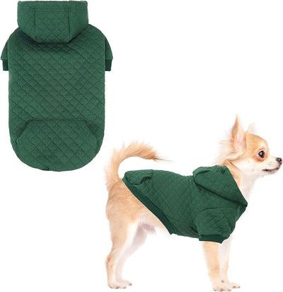 KOOLTAIL Small Dog Sweater, Ultra-Warm & Soft Winter Fall Sphynx Cat Clothes for Cats Only, Lightweight Dog Hoodie Sweatshirt for Small Dogs Boy Girl Yorkie, Chihuahua, Shih-Tzu, Puppy,Green XS