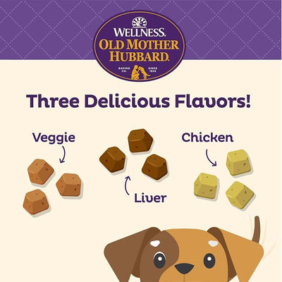 Old Mother Hubbard Wellness Training Bitz Assorted Mix Dog Treats, Natural Biscuits, 3 Flavors, 8 oz Bag (Pack of 2)