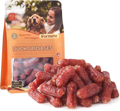 Soft Duck Sausage Dog Treats,Slow Roasted Duck Jerky for Dogs,Grain-Free & Rawhide Free Training Rewards Treats w/Glucosamine Chondroitin for Small Medium Large Dogs,10.58 oz