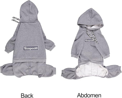 Dog Hoodies Winter Coat for Large Medium Dogs, Pullover 8 Legs Warm Coat Hooded Sweatshirt, Fleece Hoodie for Cold Weather (Grey, 3X-Large)