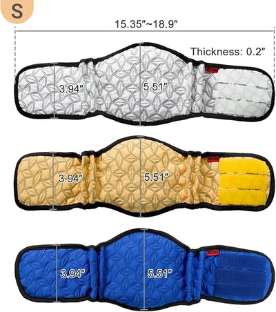 Mkono Male Dog Belly Band Wraps Washable Dog Diapers Male for Small and Medium Dogs, Waist 11.8 Inches to 14.6 Inches(3 Pack,Blue,White,Yellow)