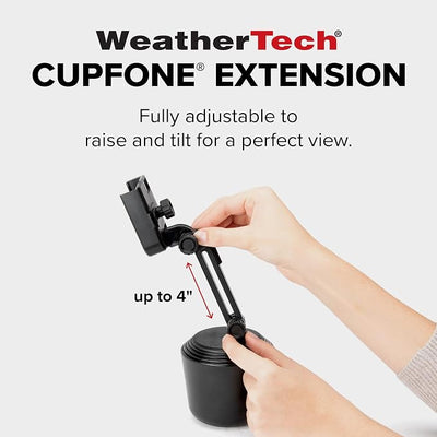 WeatherTech CupFone with Extension – Adjustable, Universal Cup Holder Cell Phone Mount Car & Truck Accessory – Best Design for iPhone & Smartphone Charging – Gold Metal Knobs