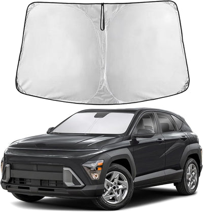 EcoNour Windshield Sunshade Compatible for Hyundai Kona 2024 2025 2026, Sun Visor for Front Windshield & Window Sun Shade Cover, UV Heat Blocker & Protector, Car Accessories