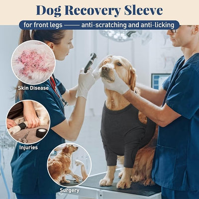 Nanaki Surgery Dog Recovery Suits for Front Legs, Dog Leg Sleeve to Stop Licking, Doggy Anti-Lick Wounds Pants, Pet Wound Cover Protective Sleeves Arm Protector for Injuries & Joint Pain
